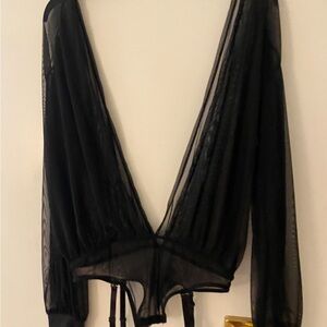 Elegant Black Sheer Women's Top